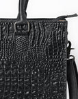 American Darling Tote Crocodile Embossed Genuine Leather Women Bag Western Handbag Purse