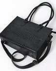 American Darling Tote Crocodile Embossed Genuine Leather Women Bag Western Handbag Purse