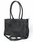 American Darling Tote Crocodile Embossed Genuine Leather Women Bag Western Handbag Purse