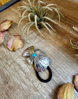 Sterling Silver Hair Tie with Kingman Turquoise