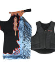 HILASON Western Horse Bull Riding Safety Leather Protective Vest & Rodeo Chaps Combo
