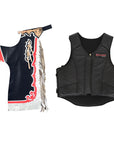 HILASON Western Horse Bull Riding Safety Leather Protective Vest & Rodeo Chaps Combo