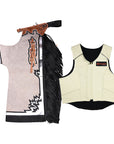 HILASON Western Horse Bull Riding Safety Leather Protective Vest & Rodeo Chaps Combo