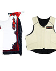 HILASON Western Horse Bull Riding Safety Leather Protective Vest & Rodeo Chaps Combo