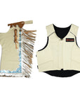 HILASON Western Horse Bull Riding Safety Leather Protective Vest & Rodeo Chaps Combo