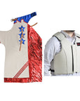 HILASON Western Horse Bull Riding Safety Leather Protective Vest & Rodeo Chaps Combo