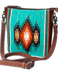 American Darling ADBG1006A Large Crossbody Saddle Blanket Genuine Leather women bag western handbag purse