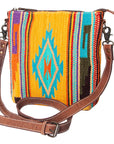 American Darling ADBG1006A Large Crossbody Saddle Blanket Genuine Leather women bag western handbag purse