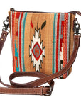 American Darling ADBG1006A Large Crossbody Saddle Blanket Genuine Leather women bag western handbag purse
