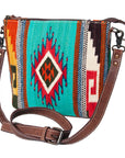 American Darling ADBG1009A Cross Body Saddle Blanket Genuine Leather women bag western handbag purse