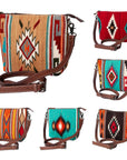 American Darling ADBG1009A Cross Body Saddle Blanket Genuine Leather women bag western handbag purse