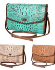 ADBG1023A American Darling Coin Purse Crocodile embossed Genuine Leather women bag western handbag purse