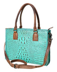 American Darling Briefcase Crocodile embossed Genuine Leather women bag western handbag purse