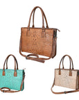 American Darling Briefcase Crocodile embossed Genuine Leather women bag western handbag purse