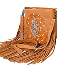 American Darling Messenger Hand Tooled Hair-On Genuine Leather women bag western handbag purse