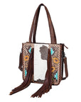 American Darling Tote Hand Tooled Hair-On Genuine Leather women bag western handbag purse