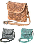 American Darling Small Crossbody Hand Tooled Genuine Leather women bag western handbag purse