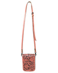 American Darling Cell Phone Holder Hand Tooled Genuine Leather women bag western handbag purse