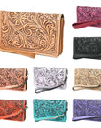 American Darling Clutch Hand Tooled Genuine Leather women bag western handbag purse