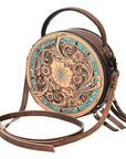 American Darling Canteen Hand Tooled Genuine Leather Women Bag Western Handbag Purse