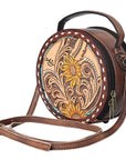 American Darling Canteen Hand Tooled Genuine Leather Women Bag Western Handbag Purse