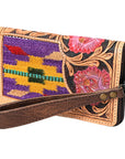 American Darling Organiser Hand Tooled Saddle Blanket Genuine Leather Women Bag Western Handbag Purse