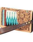 American Darling Organiser Hand Tooled Saddle Blanket Genuine Leather Women Bag Western Handbag Purse