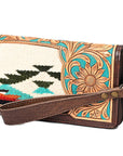American Darling Organiser Hand Tooled Saddle Blanket Genuine Leather Women Bag Western Handbag Purse