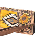 American Darling Organiser Hand Tooled Saddle Blanket Genuine Leather Women Bag Western Handbag Purse