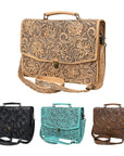 American Darling BRIEFCASE Hand Tooled Genuine Leather women bag western handbag purse