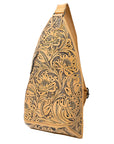 American Darling Sling Hand Tooled Genuine Leather Women Bag Western Handbag Purse