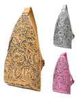 American Darling Sling Hand Tooled Genuine Leather Women Bag Western Handbag Purse