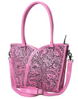 Tote Hand Tooled Genuine Leather women bag western handbag purse