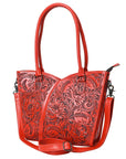 Tote Hand Tooled Genuine Leather women bag western handbag purse