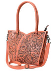 Tote Hand Tooled Genuine Leather women bag western handbag purse