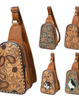 American Darling Sling Hand Tooled Genuine Leather Women Bag Western Handbag Purse