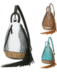 American Darling Sling Hand Tooled Crocodile Embossed Genuine Leather Women Bag Western Handbag Purse