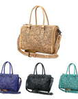 American Darling Duffel Hand Tooled Genuine Leather Women Bag Western Handbag Purse