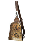 American Darling Sling Hair-On Crocodile embossed Genuine Leather women bag western handbag purse
