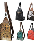 American Darling Sling Hair-On Crocodile embossed Genuine Leather women bag western handbag purse