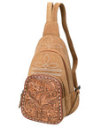 American Darling Sling Hand Tooled Genuine Leather Women Bag Western Handbag Purse