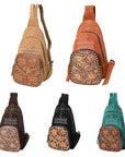 American Darling Sling Hand Tooled Genuine Leather Women Bag Western Handbag Purse