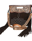American Darling Crossbody Hand Tooled Genuine Suede Leather Women Bag Western Handbag Purse