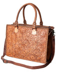 American Darling Briefcase Hand Tooled Genuine Leather Women Bag Western Handbag Purse