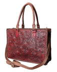 American Darling Briefcase Hand Tooled Genuine Leather Women Bag Western Handbag Purse