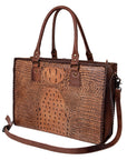 American Darling Briefcase Hand Tooled Genuine Leather Women Bag Western Handbag Purse