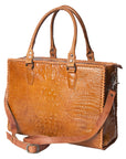 American Darling Briefcase Hand Tooled Genuine Leather Women Bag Western Handbag Purse