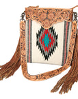 American Darling Cross Body Hand Tooled Saddle Blanket Genuine Leather Women Bag Western Handbag Purse