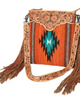American Darling Cross Body Hand Tooled Saddle Blanket Genuine Leather Women Bag Western Handbag Purse