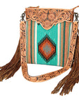 American Darling Cross Body Hand Tooled Saddle Blanket Genuine Leather Women Bag Western Handbag Purse